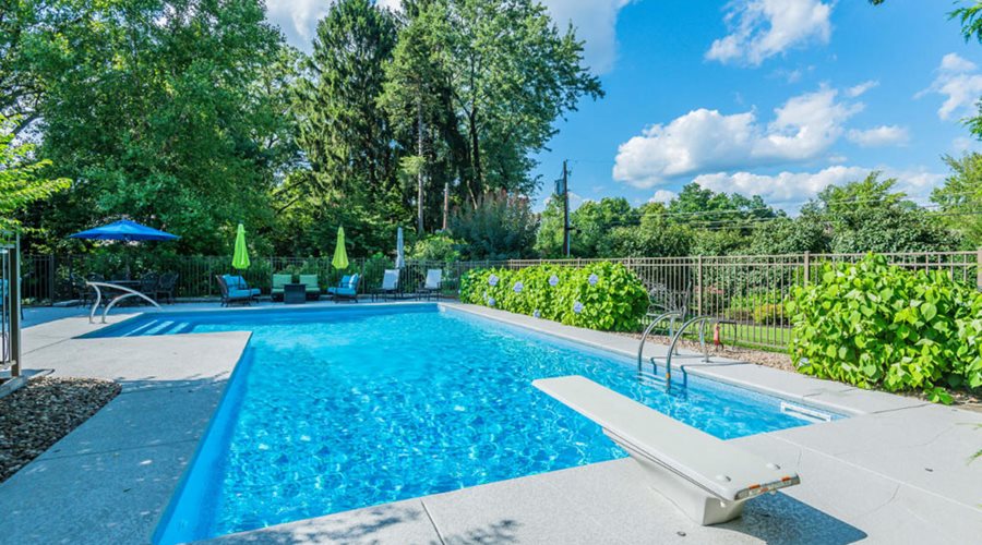 Pool deck resurfacing main line