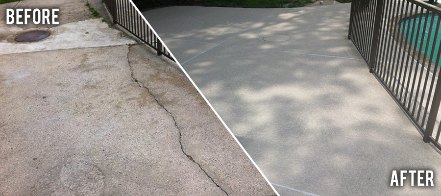 Before and After - Sundek of PA Concrete Coatings and Concrete Repair